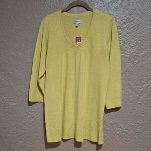 NEW.Avenue Women's Soft Green. Knit Top  Size 14/16